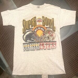 Vintage 1995 Super Bowl XXIX Chargers vs 49ers T Shirt Size M